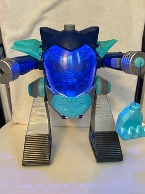 PJ Masks Catboy Turbo Mover Mech robot toy featuring a blue light-up cockpit
